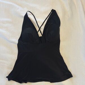 Black Strappy V-Neck Top